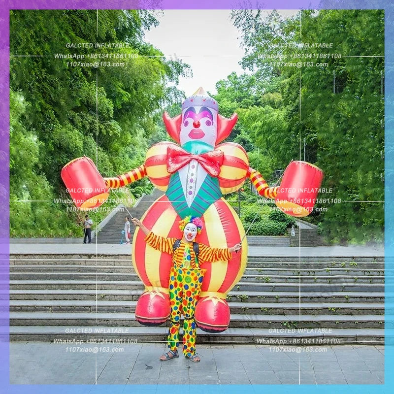 Adults Walking Joker Cartoon Inflatable Clown Costume 3.5m Large Puppet Circus Props Performance Costume For Carnival Parade