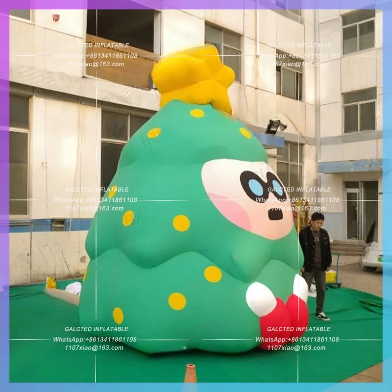 new year decoration music party prop White led light cartoon christmas tree green cartoon man
