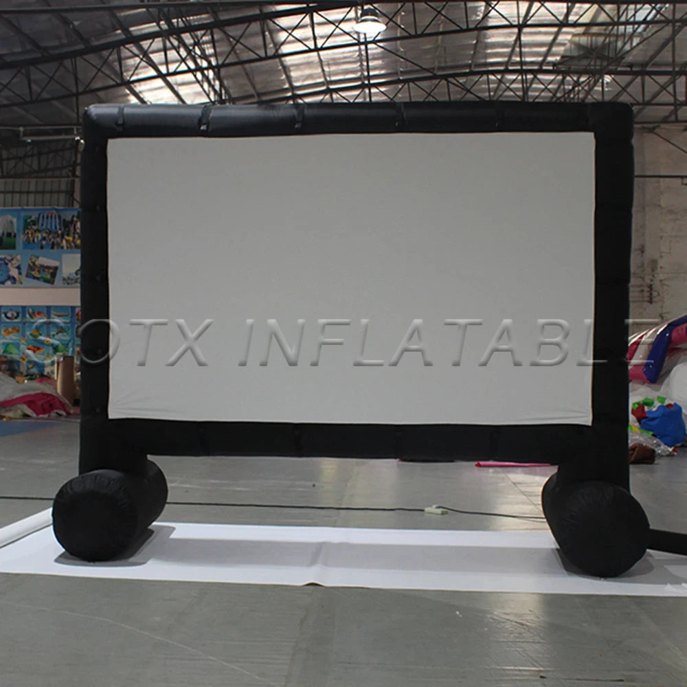 Hot salefan for backyard commercial 16:9 Size Outdoor Inflatable Projection Cinema Movie Screen For Sale with built-in