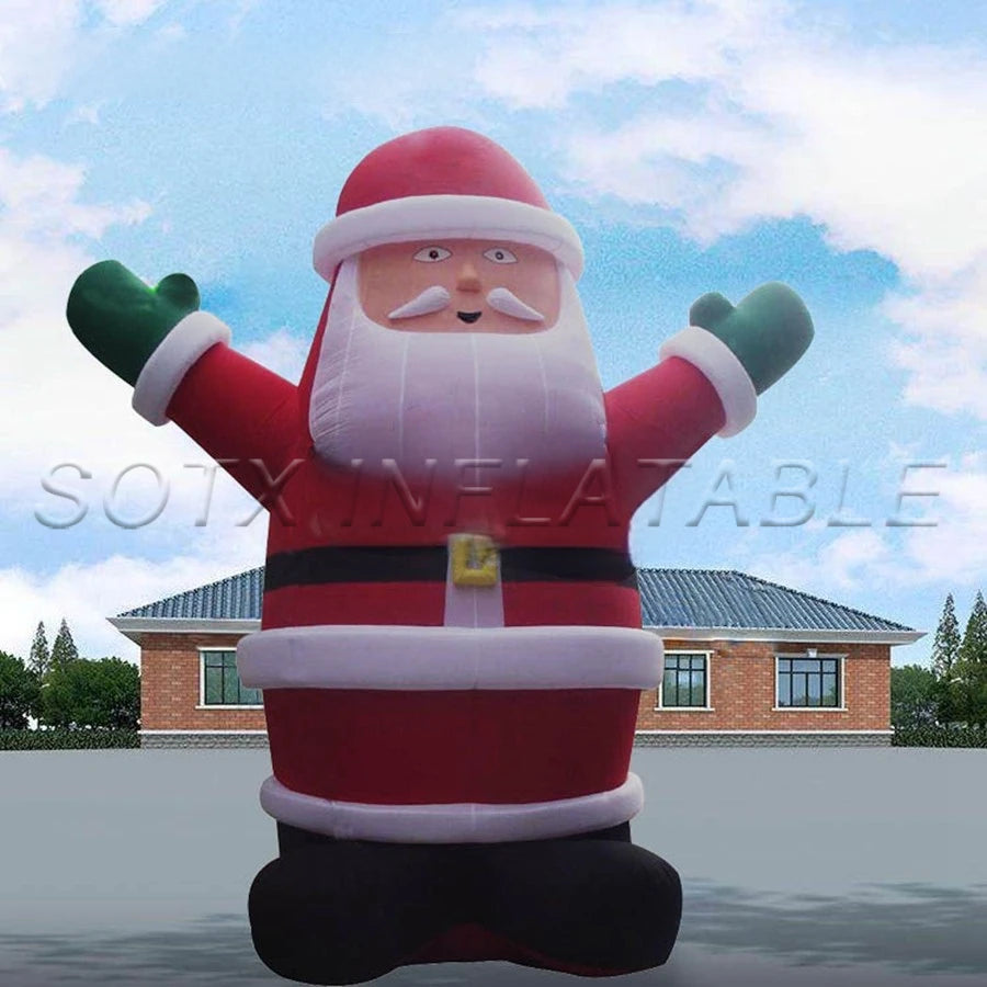 for Christmas Event 2121 Popular Grand And Cute Standing Hands Up Inflatable Santa Claus Decorations With Beard Outdoor