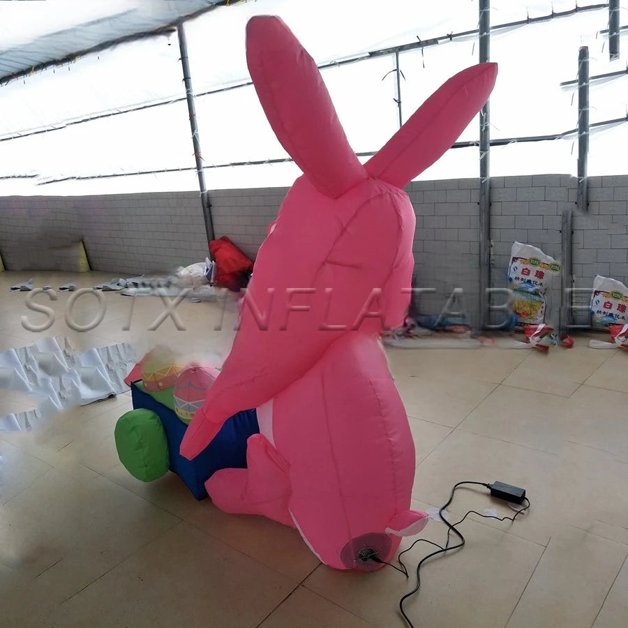 Event Made In China 2022 Cute Inflatable Easter Cartoon Decorations, Easter Bunny Push Easter Eggs For Outdoor Festival Party