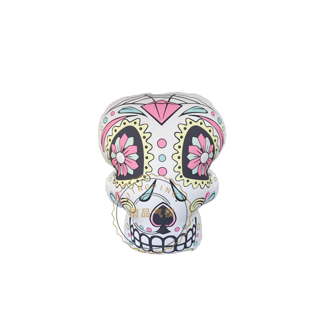 Inflatable Halloween Skull with LED Lights - Spooky Decorations for Bars and Parties