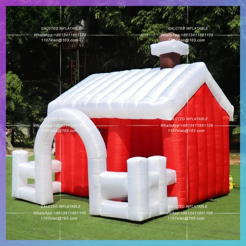 Inflatable Christmas Villa House Customized 9.8ft/3m For Decoration / Giant Inflated Xmas Balloon Photo Props Toys