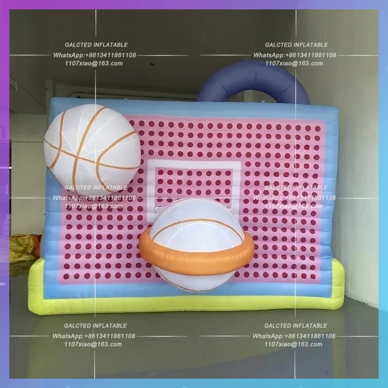 sports games hanging in the atrium Inflatable cartoon custom basketball hoop model  NBA atmosphere hanging lights props