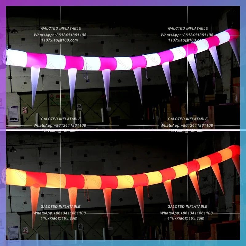 Inflatable Black and White Stripe Light Bar Event Decoration  / LED Light Chain Balloons for Party - Toys