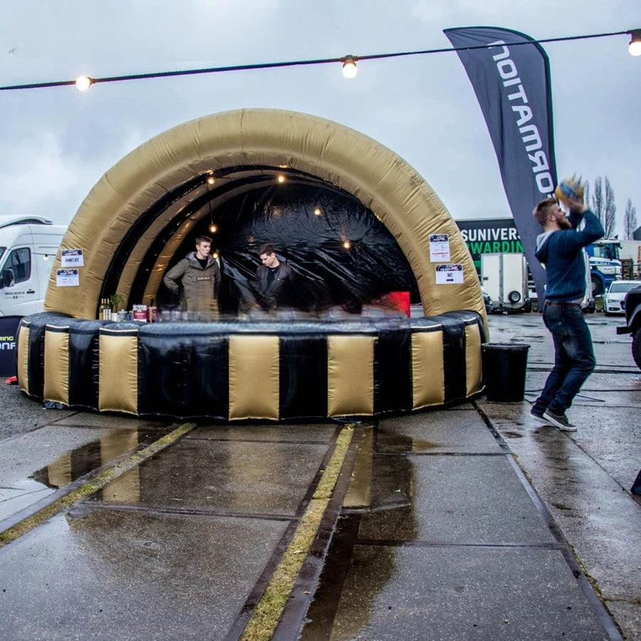Station for Outdoor Party Customized Gold and Black Inflatable Mobile Bar Booth Bar Kiosk Bar Counter /Sampling
