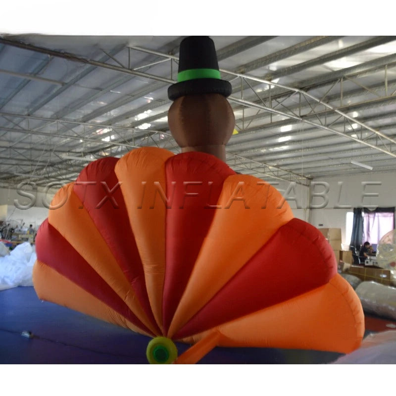 with Air Blower 4m Giant Inflatable Turkey Chicken Model Outdoor Cartoon Animal Inflatable Turkey Thanksgiving Decoration
