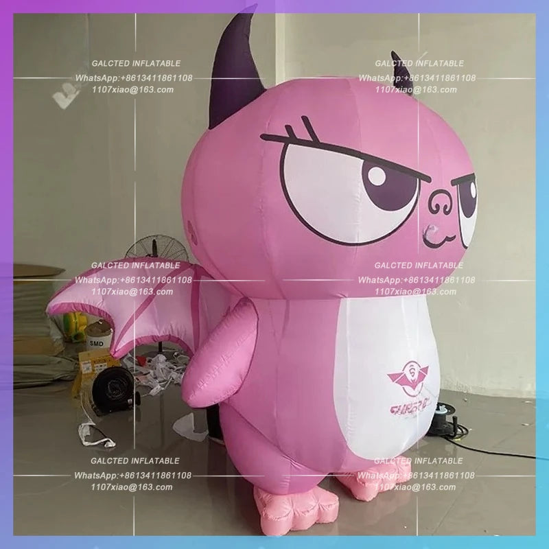 Little Devil Model Qixi IP Inflatable cartoon pink standing romantic atmosphere decorated mall atrium light advertising