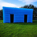 For Event Business/Pr Outdoor Fancy Blue Inflatable Air Cube Tent With 2 Doors Portable Blow Up Party Wedding House With Blower