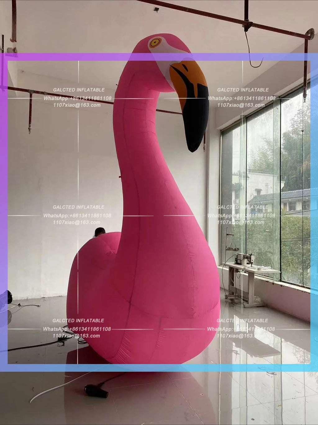 outdoor theme activities show Giant Inflatable Flamingo Model Zoo amusement park decorative props can be customized