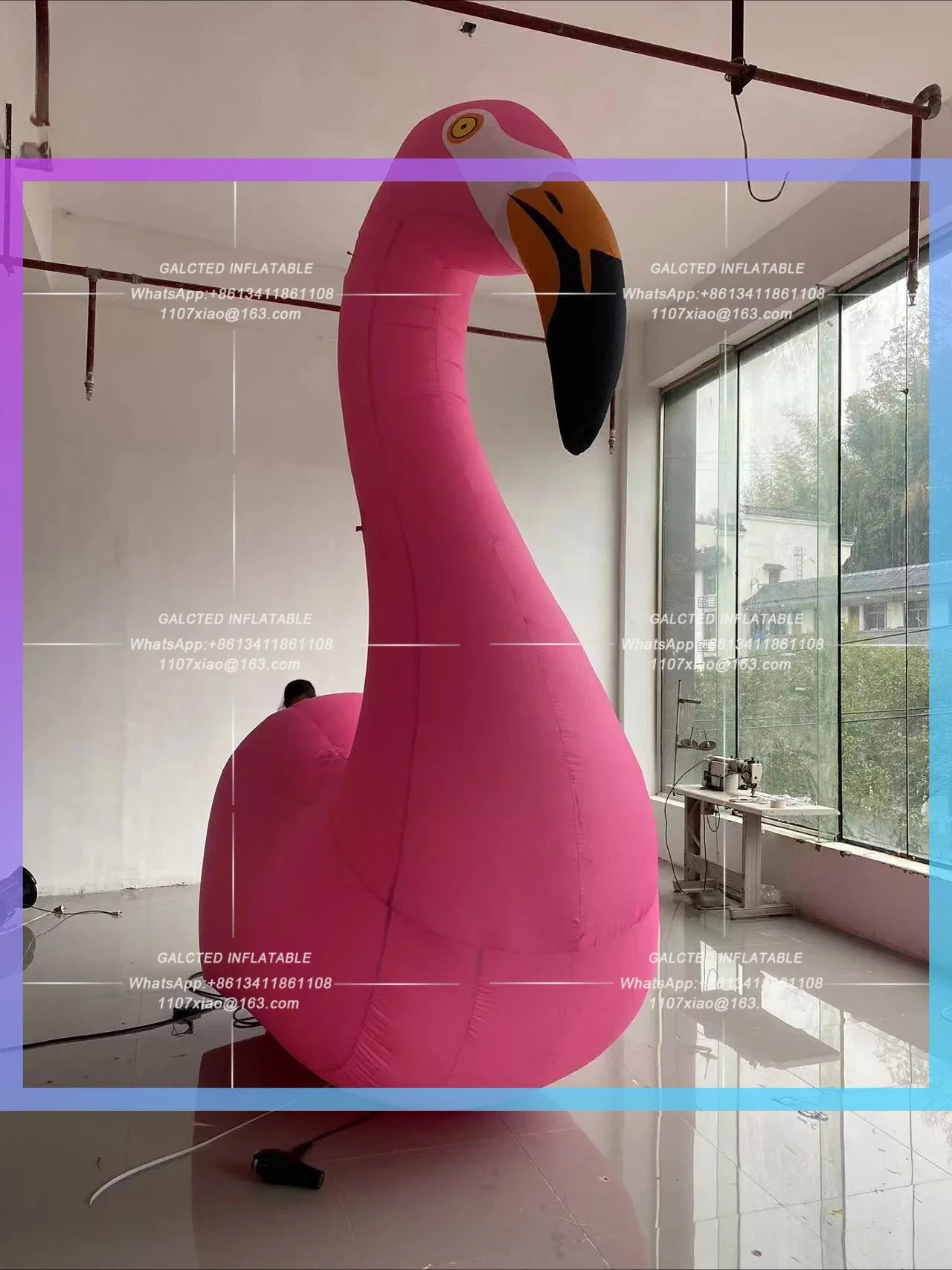 outdoor theme activities show Giant Inflatable Flamingo Model Zoo amusement park decorative props can be customized