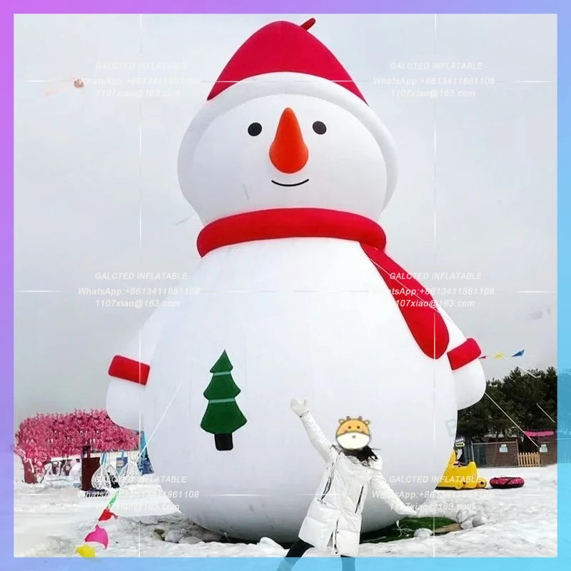 inflatable snowman for Skiing White huge christmas activities decoration