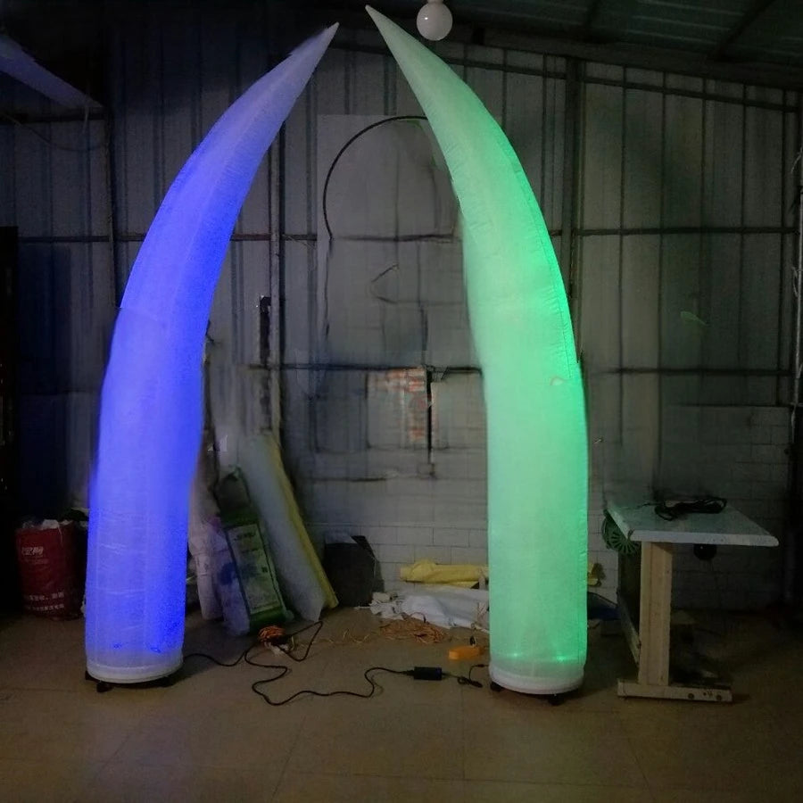 for Wedding 2 pcs Factory Directly 2.5 m H Inflatable Decoration Air Cone,illuminating ivory pillars