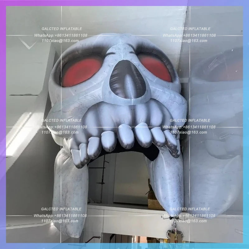horror theme park nightclub bar Inflatable Halloween Skull Arch model  concert rides arcade lighting arch decoration