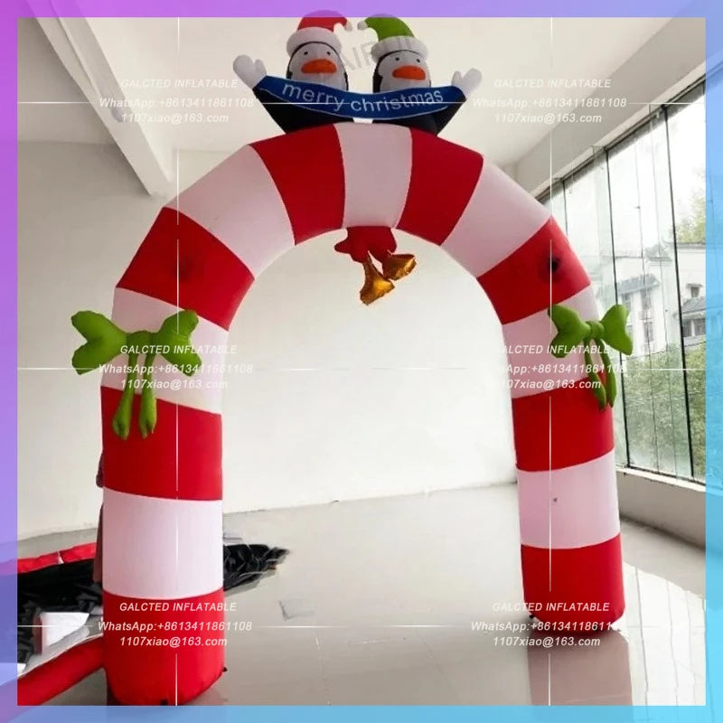 archway home mall courtyard Red color inflatable arch christmas penguin doll  new year decoration christams party