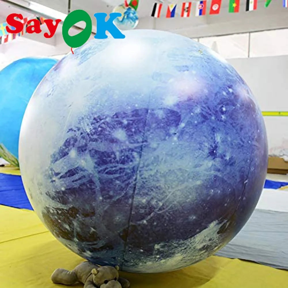 0.25mmPVC Large Inflatable Planets Solar System Inflatable Pluto Planet Balloons for Educational Institution/Planetarium