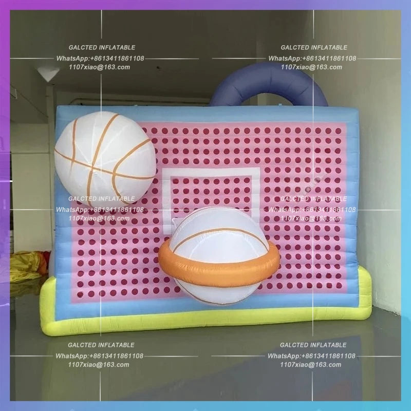 sports games hanging in the atrium Inflatable cartoon custom basketball hoop model  NBA atmosphere hanging lights props