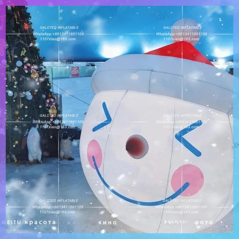 decoration ski slope advertising Inflatable christmas snowman hat for street