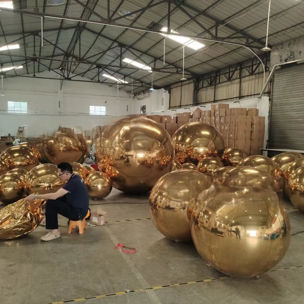 Reflective Balloon/Golden Colorful PVC Inflatable Christmas Mirror Balloon/Inflatable Ball Mirror Balloon Cheap