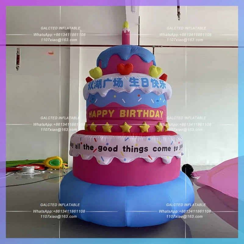 Emporium annual meeting anniversary Inflatable Cartoon Birthday Cake Gas Model birthday party drainage lighting props