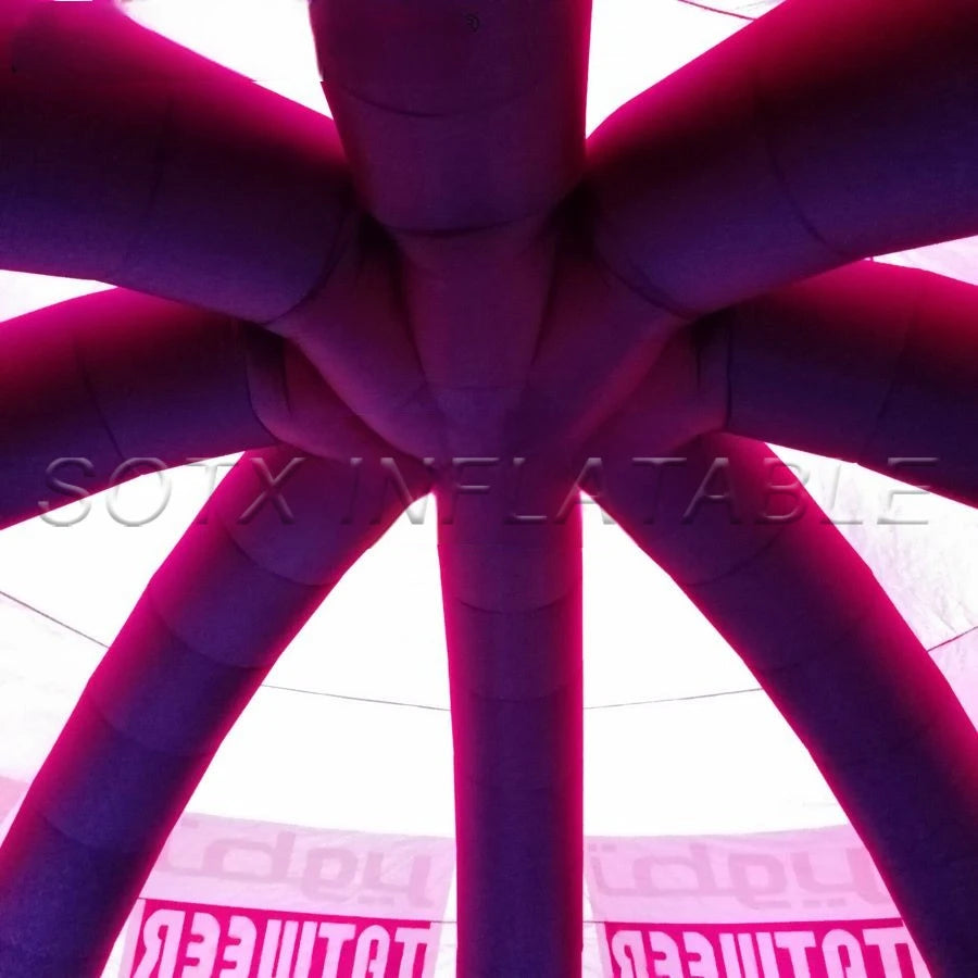 Curtain for Advertising Custom 10m Diameter with 8 Legs Fully covered Red Inflatable Spider Tent with Black Door