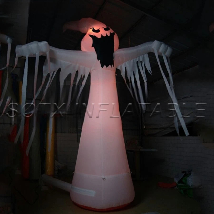 Decoration Made By 3m/10ft Outdoor Holiday Airblown Inflatable Halloween Scary Ghost With Light For Festival Party
