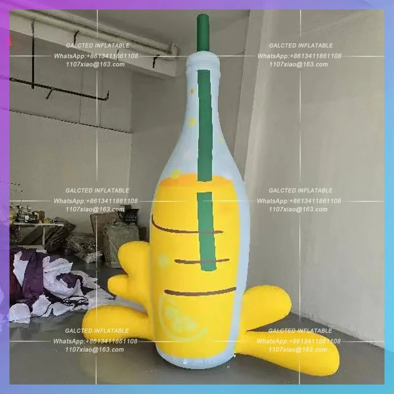 Lemonade Bottle Cup model Inflatable Cartoon  Cool Summer Soda Festival Bazaar Beach Concert Mall Holiday Lighting Decoration