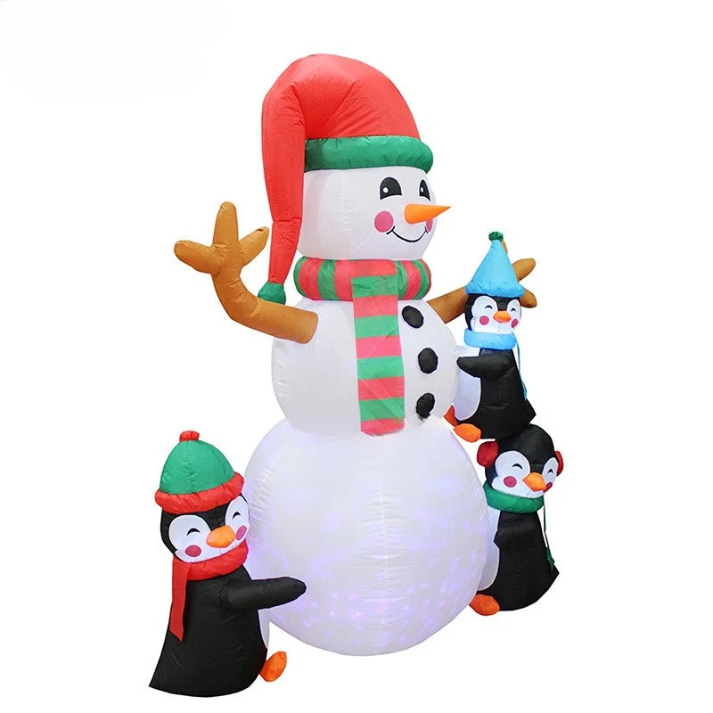 3m 10ft Inflatable Customized Christmas Snowman With Little Penguin For Xmas Art Craft Decoration Toys