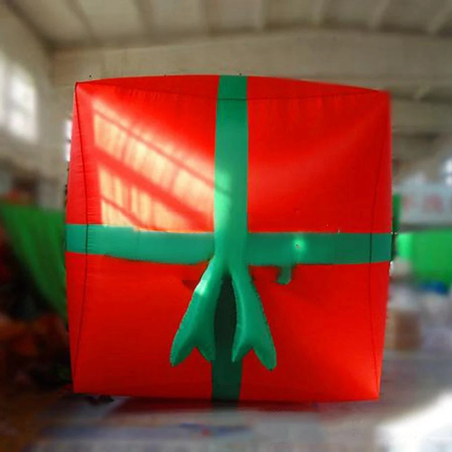 holiday ornaments 3 meters wide/tall red Christmas gift box inflatable Christmas gift for