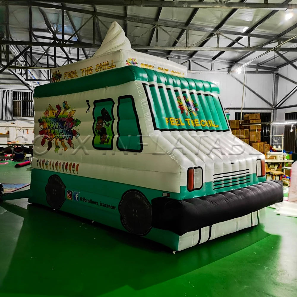 Commercial Event Custom Inflatable Ice Cream Truck Concession Stand Tent Popcorn Coffee Sales Kiosk Booth Car For Advertising