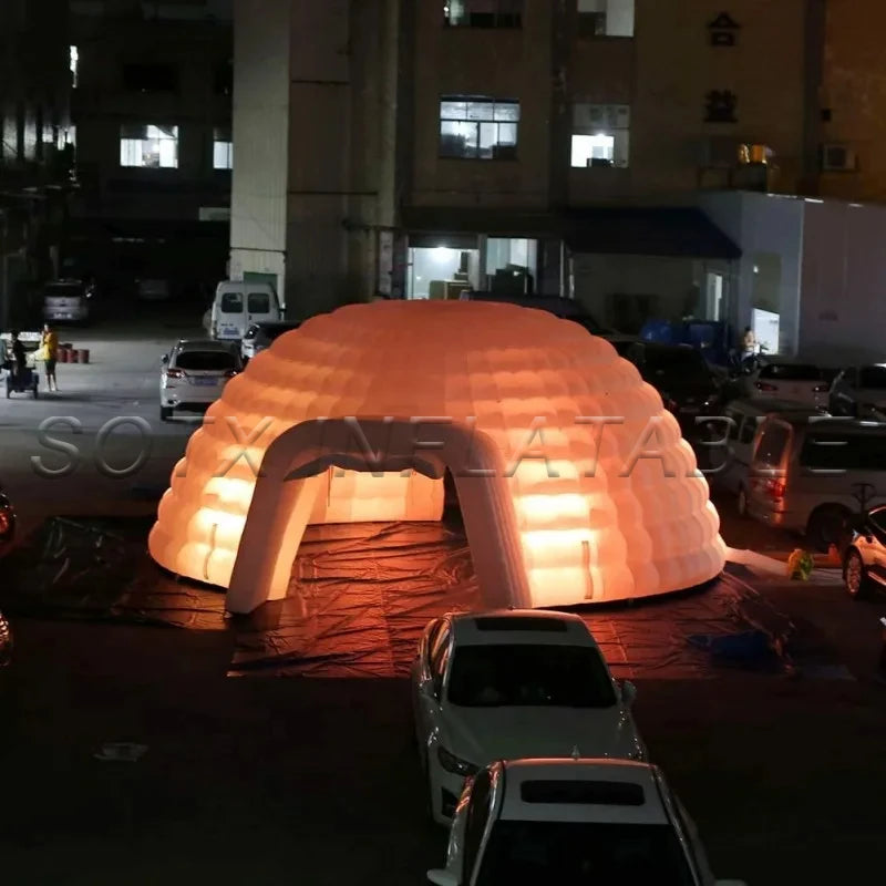 Wedding Event Exhibition Inflatable Igloo Dome Tent 26.25ft Outdoor Dome Tent Inflatable Marquee Lighting Tent for Party