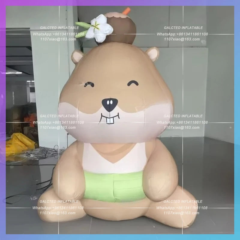 animal smile rat for children's Zoo inflatable hamster cute gray cartoon theme activity