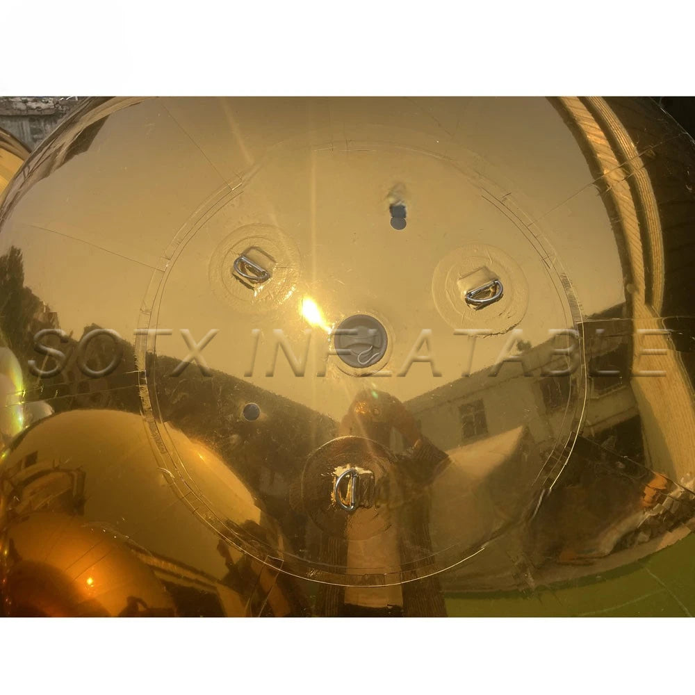 Outdoor Event Decoration Gold Giant Inflatable Mirror Ball Outdoor Big Sphere Christmas Balloon Inflatable Golden Ball For