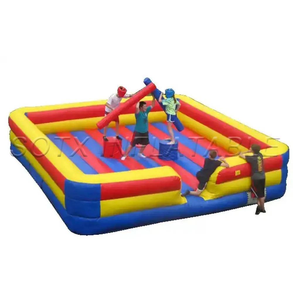 Interactive Challenge Backyard Pedestal Inflatable Gladiator Game Inflatable Jousting Arena PVC Fighting Arena For Outdoor