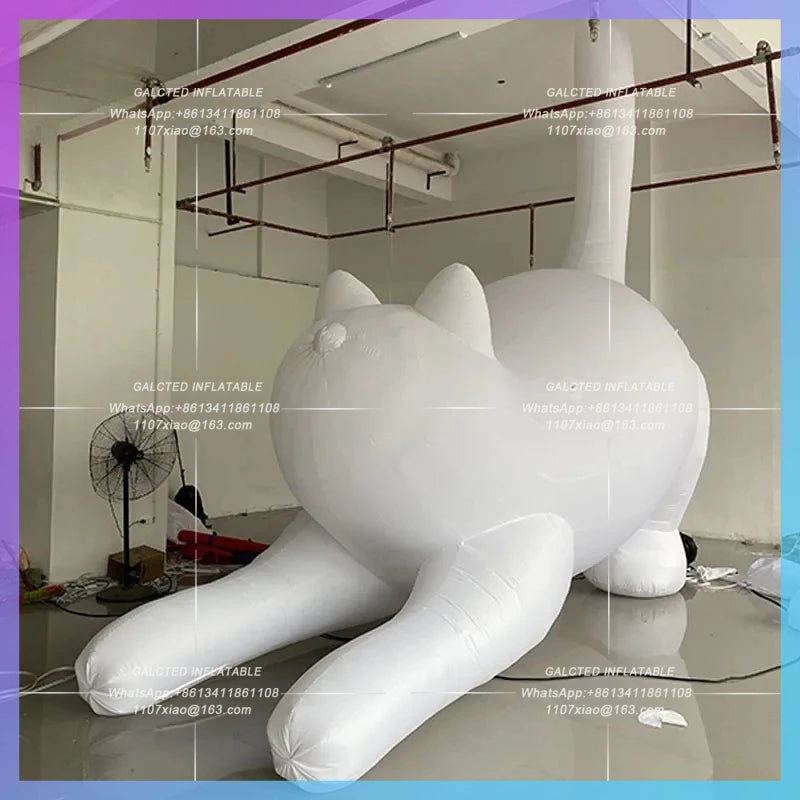 Cat Air Model Interactive Mall Inflatable cartoon can doodle DIY White Model Drainage Pet Festival exhibition creative sign