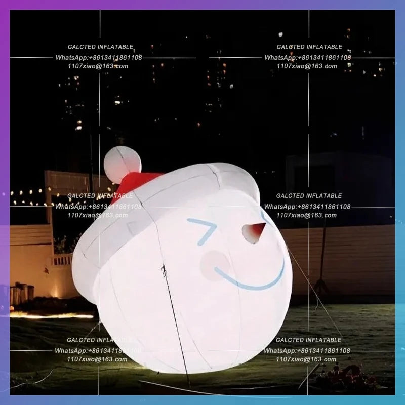 decoration ski slope advertising Inflatable christmas snowman hat for street