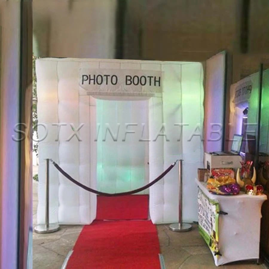 Easily Set Up For Advertisi 2.4mH Outstanding Led Inflatable Photo Booth Lawn Tent,Digital Private Studio With "Photo Booth"Logo
