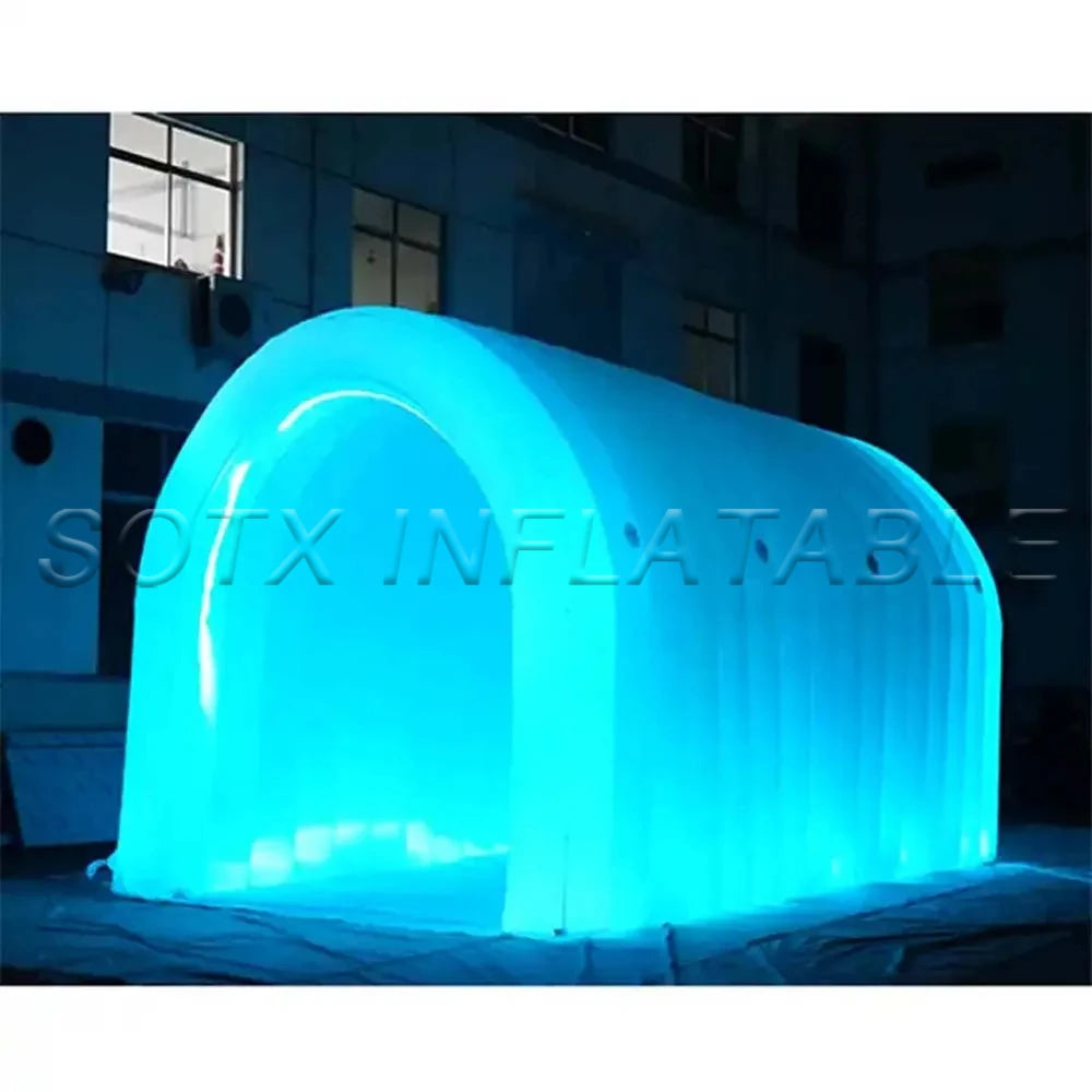 Outdoor Promotion Hot Sale 10m White Large Inflatable Led Tunnel Tent For Party Sports Event Entrance Tunnel
