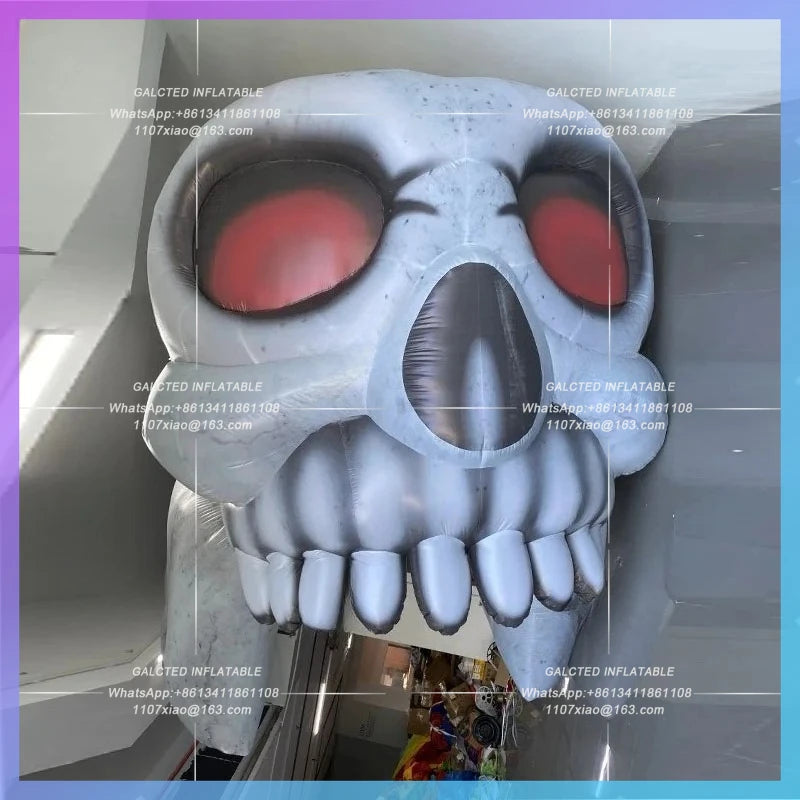 horror theme park nightclub bar Inflatable Halloween Skull Arch model  concert rides arcade lighting arch decoration