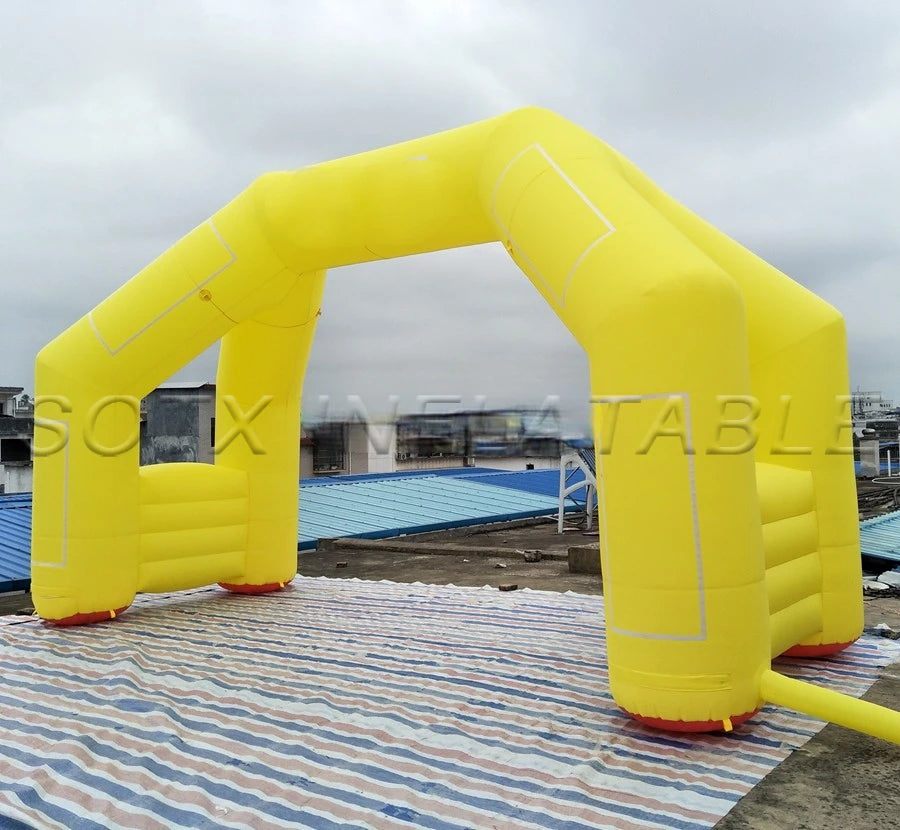 Attachable Banners Wonderful Yellow Portable Inflatable Arch for Sports Finish Start Line with