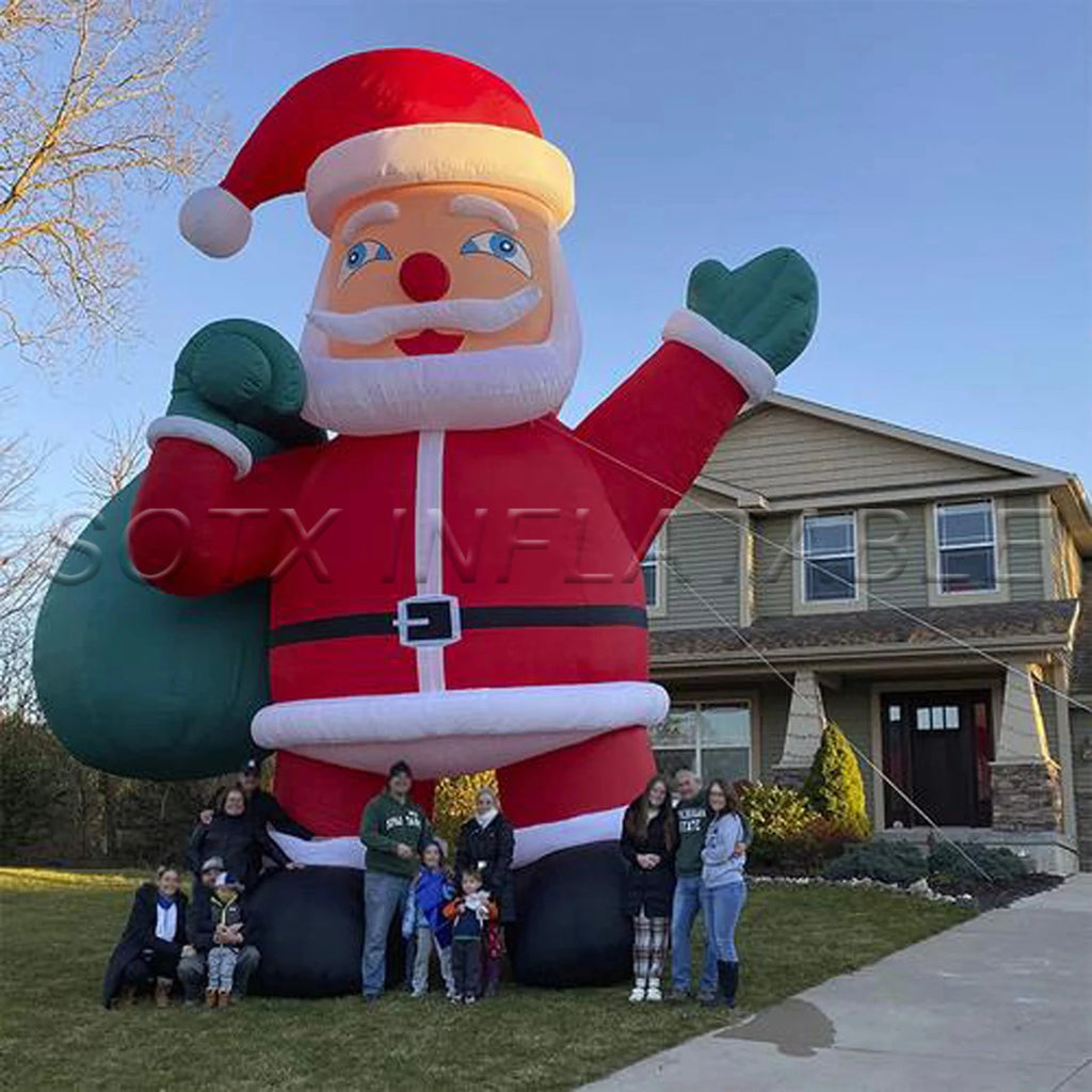 For Decoration2Giant Outdoor Christmas Inflatable Blows Up Santa Claus Snowman With Led Lights Father Christmas Characters Xmas