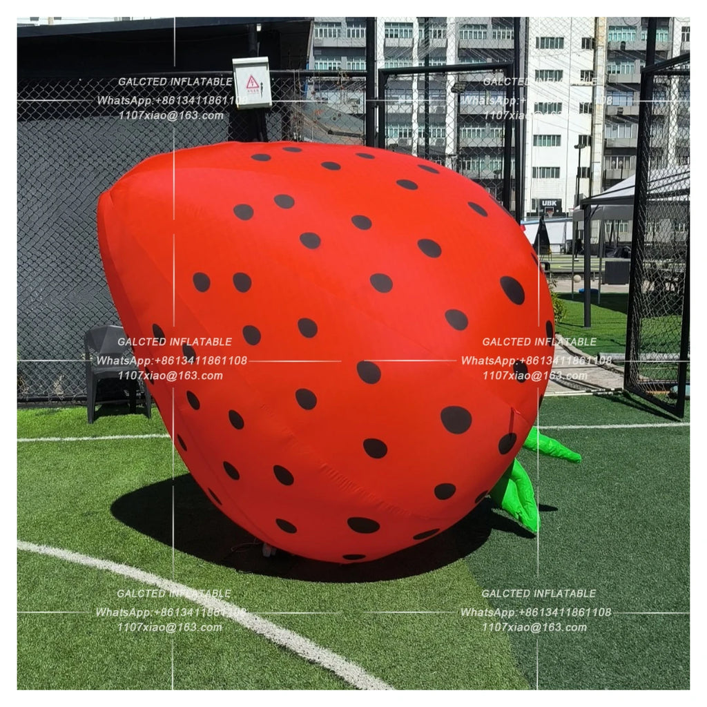 Inflatable Strawberry With Blower Giant Outdoor Advertising Display For Event And Store Promotion