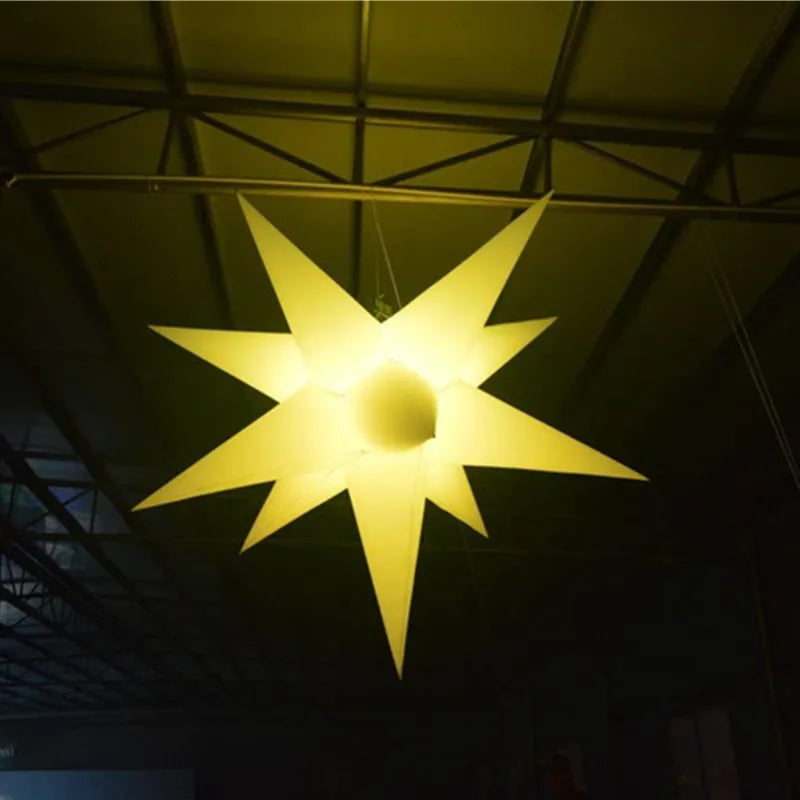 Inflatable Star Hanging Decoration Inflatable LED Star with LED Light Remote Controller for Bar Show Birthday Party Decor