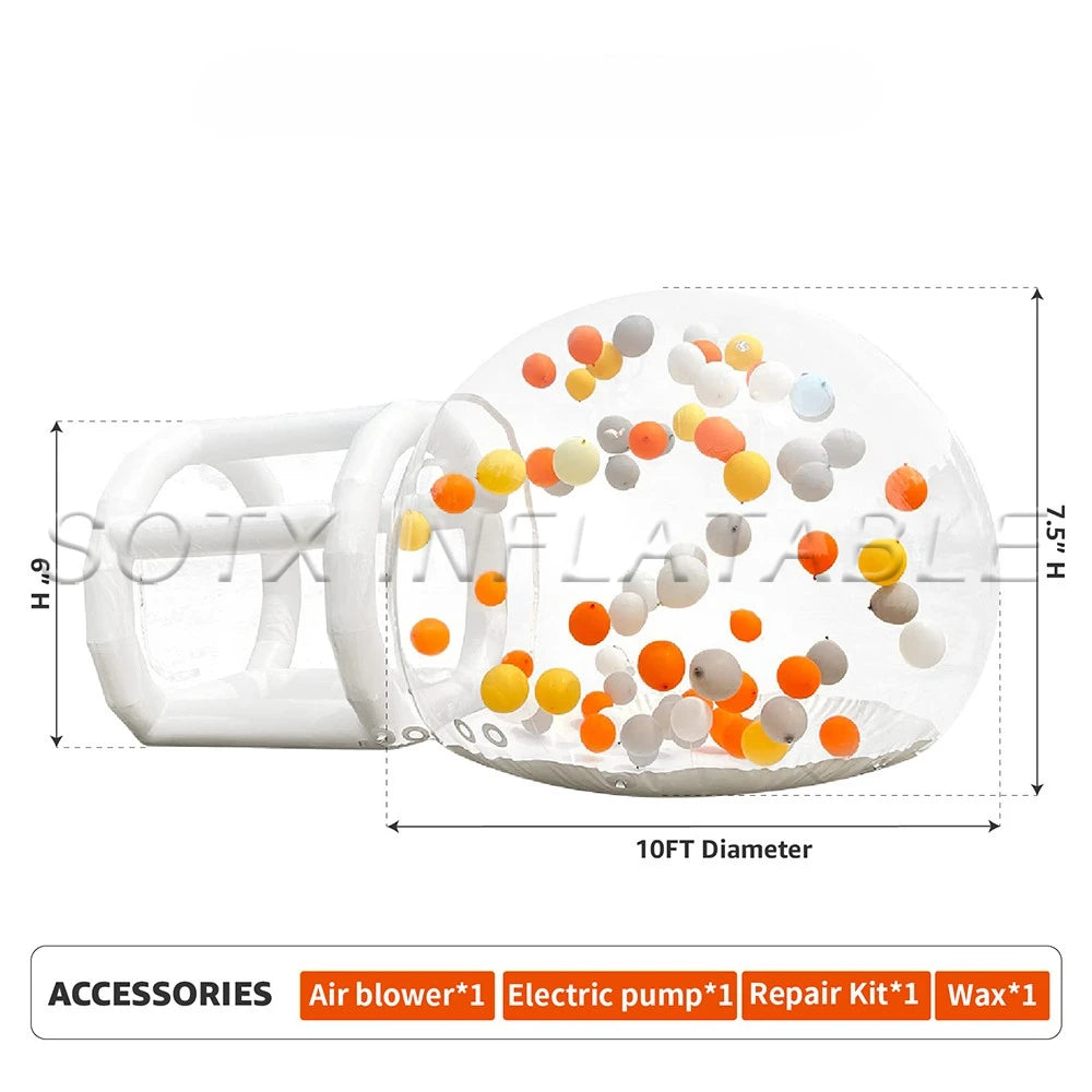 Tent with column For Camping Commercial Inflatable Balloon House Bubble House 3M/4M Dia Outdoor Transparent Bubble