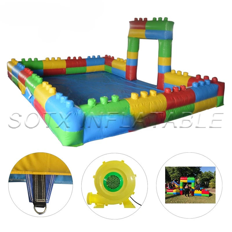 Outdoor Indoor Park 4M/8M Inflatable Gaga Ball Pit Playground Inflatable Fence Field with PVC Mat for Kids Toddlers