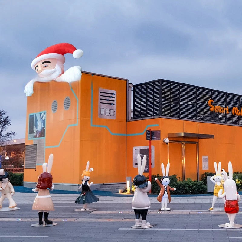 5X2.7X3.9 Meters Customized Santa Claus Inflatable For Christmas / Inflatable Xmas Santa Balloons For Outdoor Decoration - Toys