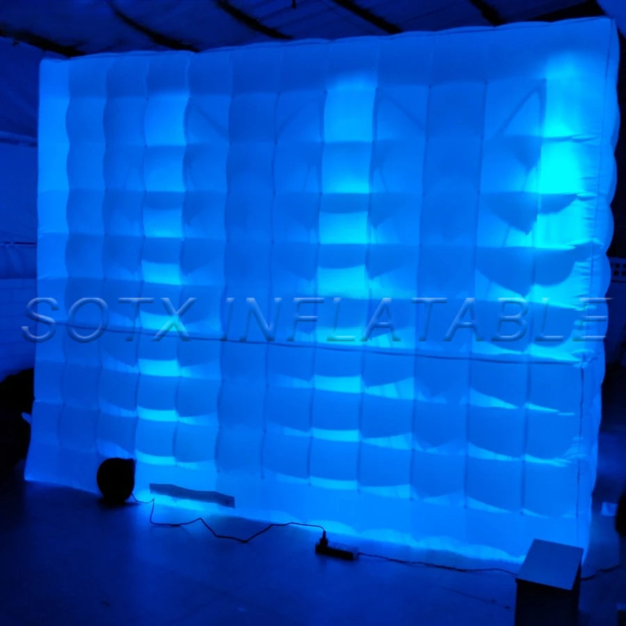 Party Event Station White Oxford Fabric Led Lighting Cabin Inflatable Photo Booth Cubic