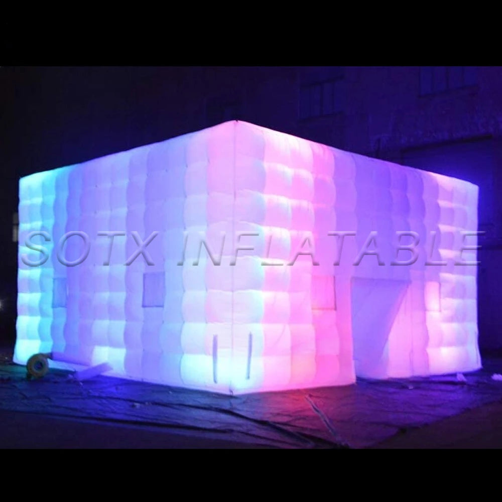 2024 New Arriver 8x8x4m White Inflatable Cube Tent Cubic Marquee House Square Party Wedding Cinema Building Customized For Usa