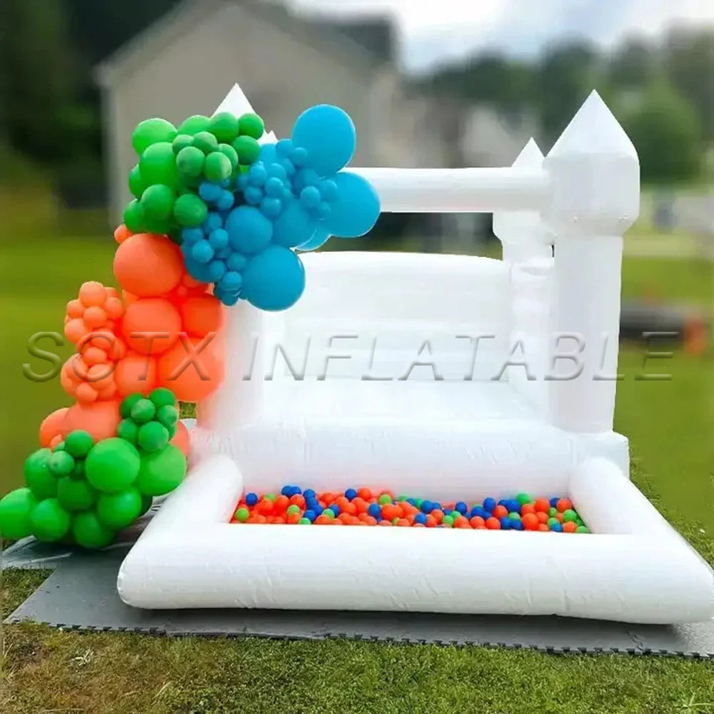 For Party Event Mini Toldder White Inflatable Bounce House Kids Commercial Jumper Bouncer Wedding Bouncy Castle With Ball Pit