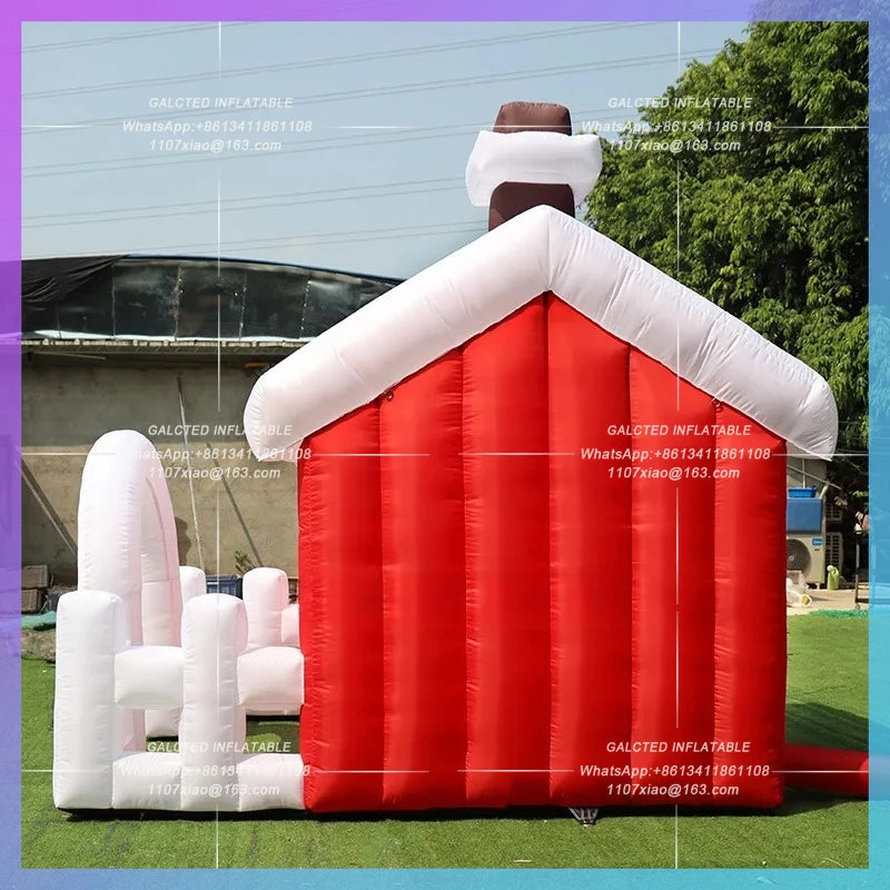 Inflatable Christmas Villa House Customized 9.8ft/3m For Decoration / Giant Inflated Xmas Balloon Photo Props Toys
